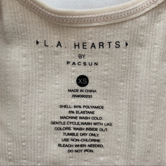 pacsun la hearts henley crop tank top - off white/tan - size XS - like new - Picture 3 of 3
